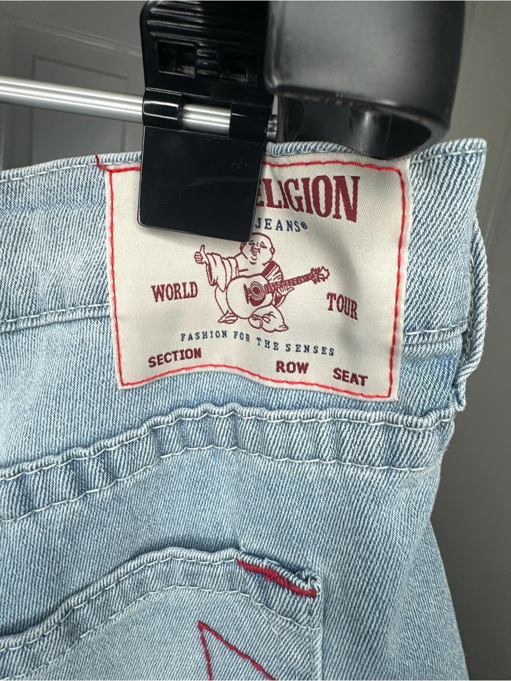 True Religion Light Wash Denim Shorts Rocco relaxed skinny Sz:38